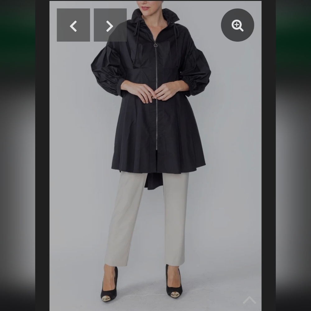 IC Collection Black Jacket‎ with Shirring Collar